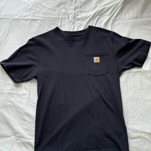 Navy Carhartt Men's T-Shirt (small stain on the front)